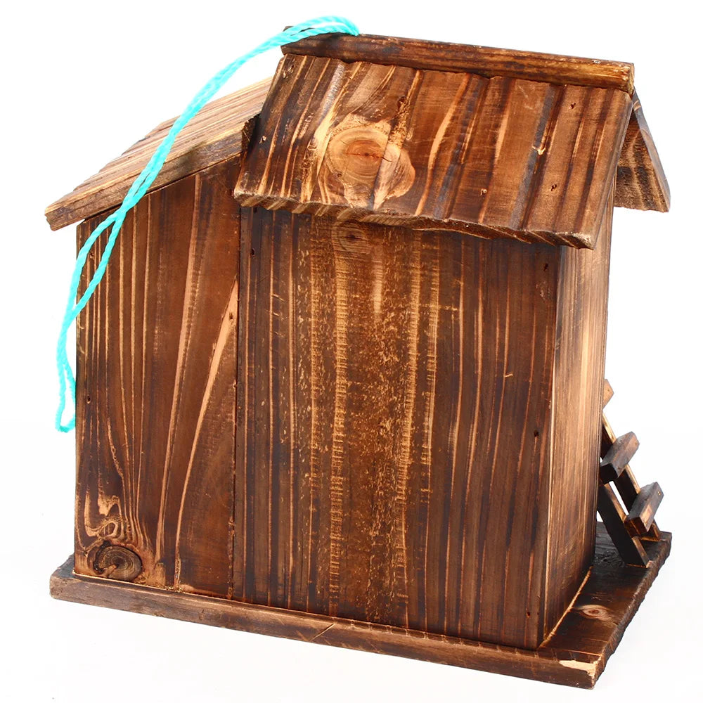 Bird House, Freestanding or Hanging Bird House, Brown Bird House for Swallows, Peony Parrots, Sparrows, Pearl Bird 9.84*9.84in
