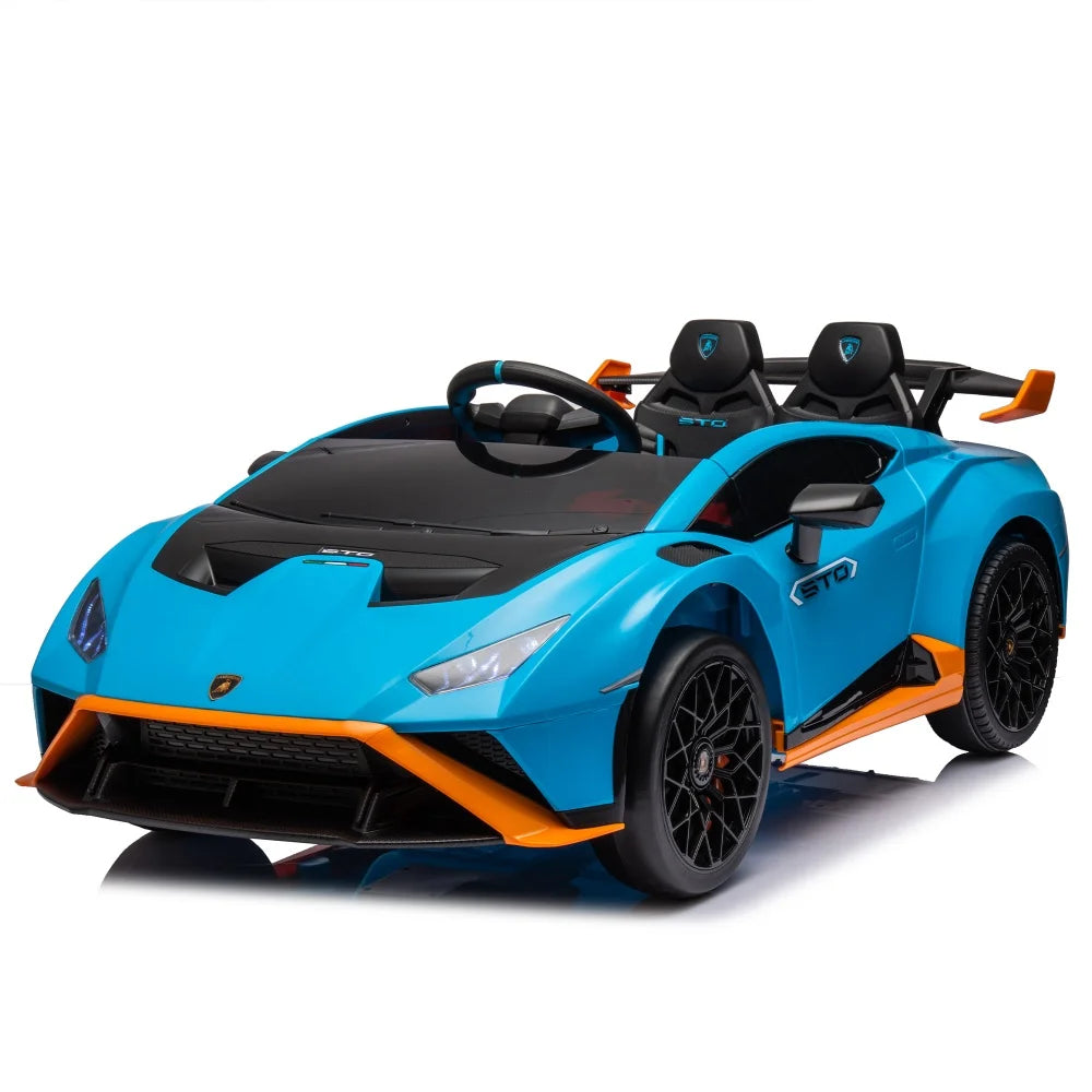24V Kids Electric Ride On Drift Car Featuring 360 Degree Spin Drift Mode Blue Toy Cars For Aged 3 To 8 Outdoor Children Vehicle