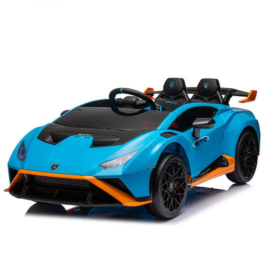 24V Kids Electric Ride On Drift Car Featuring 360 Degree Spin Drift Mode Blue Toy Cars For Aged 3 To 8 Outdoor Children Vehicle