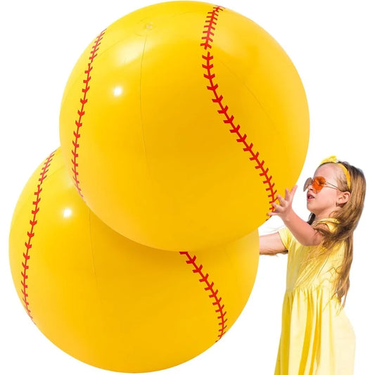 27 Inch Inflatable Softball Beach Ball for Summer Beach Game Swimming Pool Large PVC Softball Toys Party Favors for Water Sand G