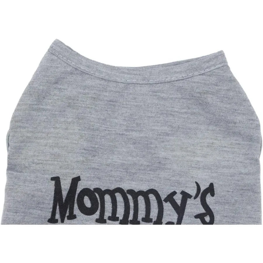 Mommy's Boy Gray Pet TShirt Vest Outfits Clothes for Female Male Dog Cat Rabbit
