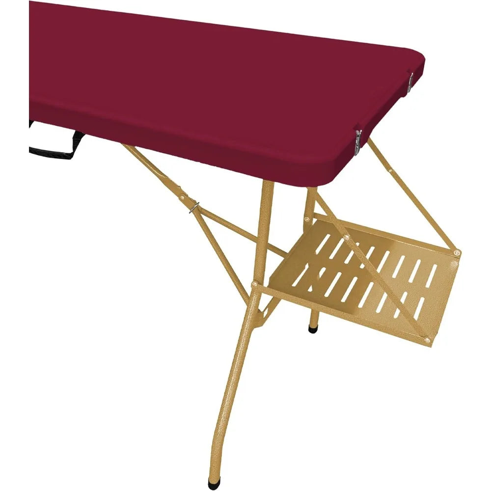 6Ft Rolling Folding Table with Built-in Wheels, Durable Plastic, Team Colors, Easy to Carry, Perfect for Camping, Picnic, Tailga