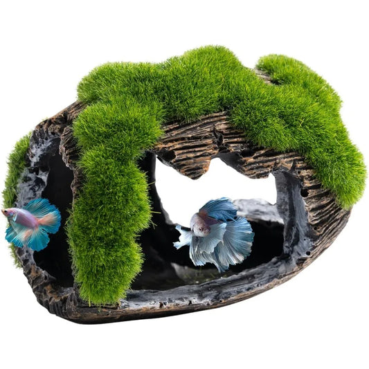 Betta Broken Barrel Decor Fish Tank Accessories Resin Fish Hide Cave Aquarium Decoration Fish Tank Toys Hole Accessories Large