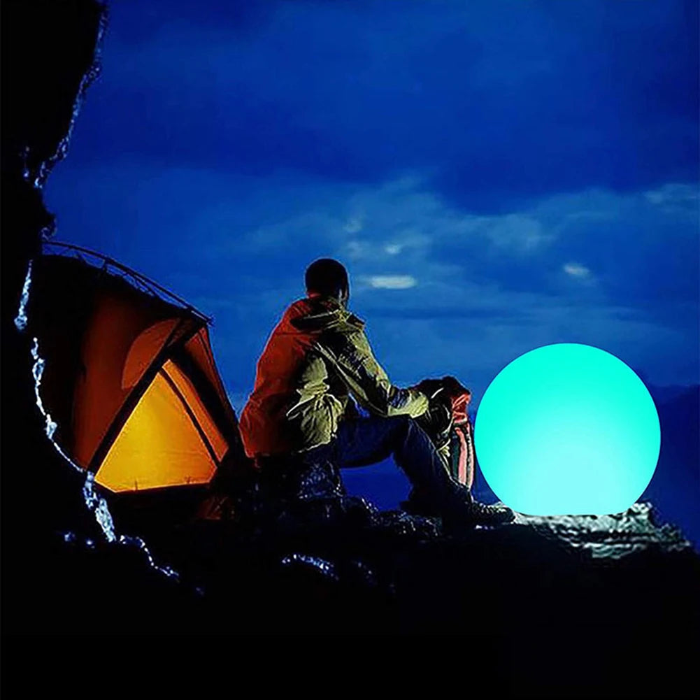 40CM Floating Pool Light with 16 Color Inflatable Pool Beach Ball LED Garden Balloon Waterproof Outdoor Swimming Pool Light Ball