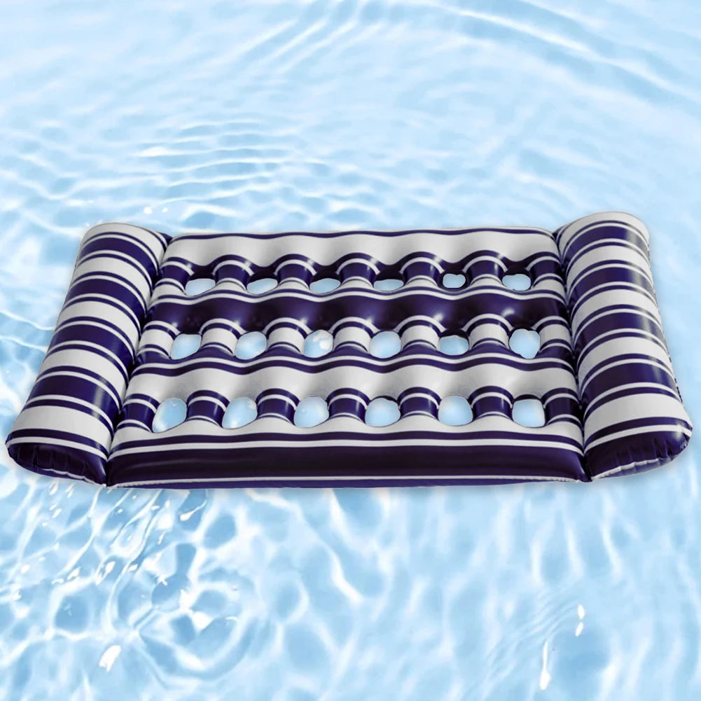 Inflatable Floating Bed Portable Floating Lounger Air Mattress Foldable Swimming Pool Air Mattress for Swimming Pool Party