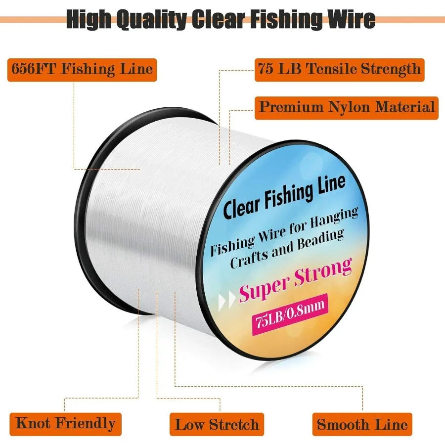 Strong Fishing Line Clear Acejoz Fishing Wire 0.3mm 0.45mm 0.8mm Invisible Hanging Wire Nylon String Heavy Duty Monofilament Li