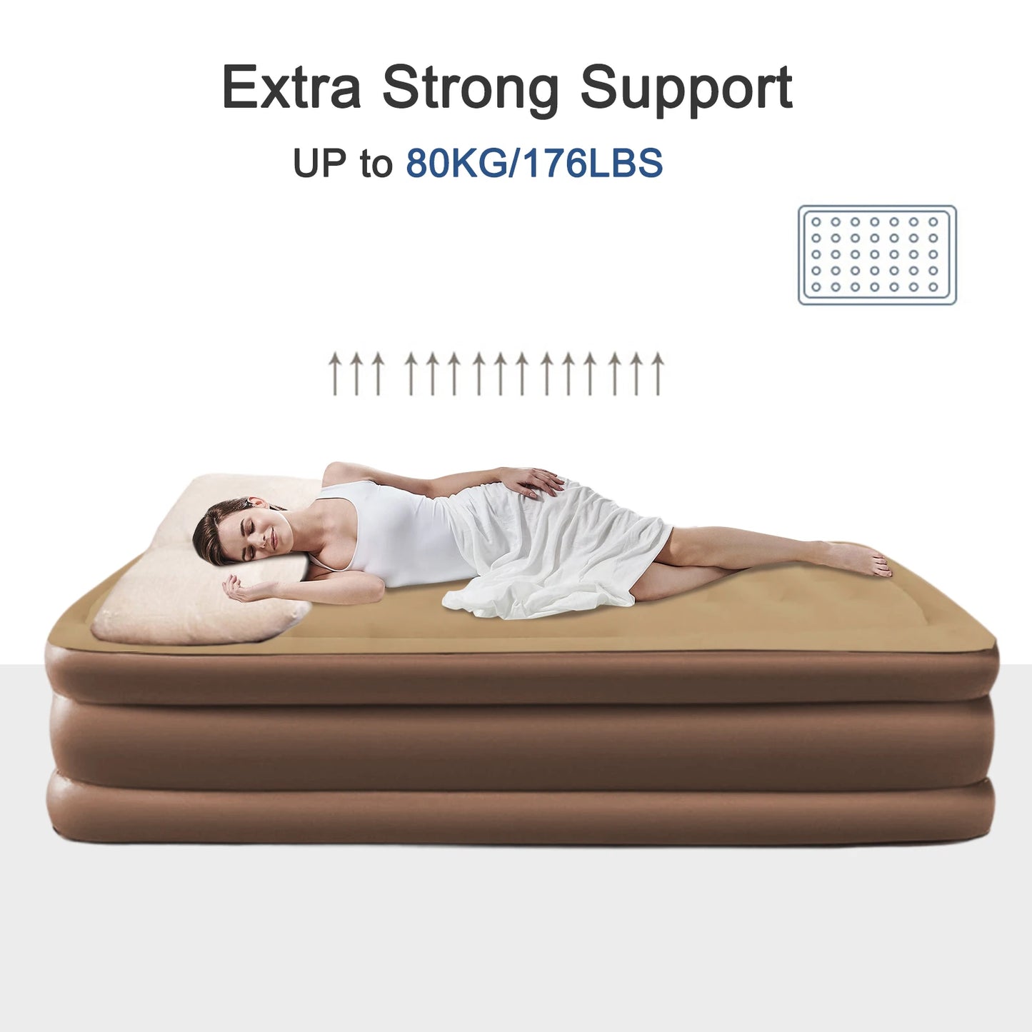 Picnic Thickened Double Plastic Material Folding Beds Modern Inflatable Folding Bed For Outdoor Creative Unique Design Bed