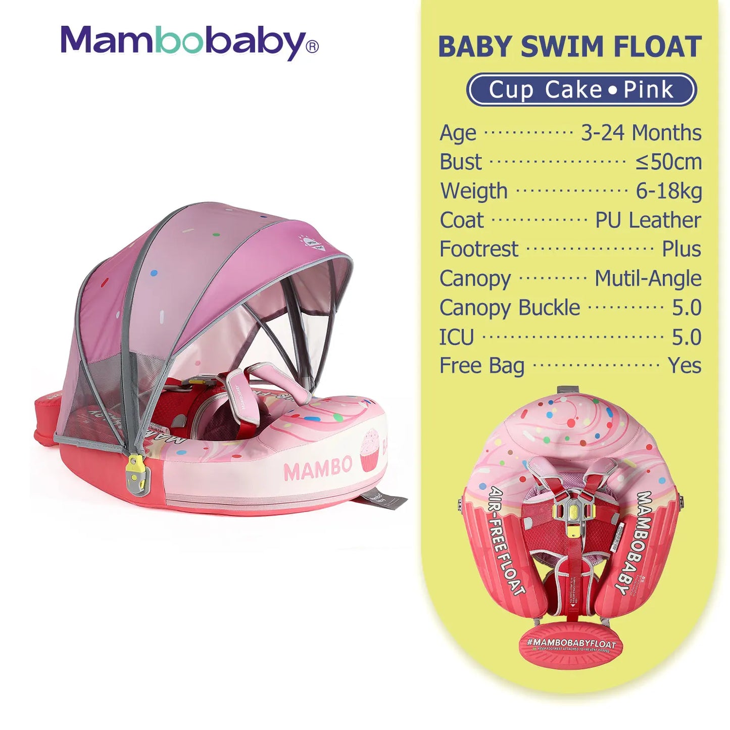 Mambobaby Baby Pool Float Vip 5 Dropshipping Blackproof Pool Mat For Infant Non-Inflatable Natation Buoy With Parasol Beach Toys