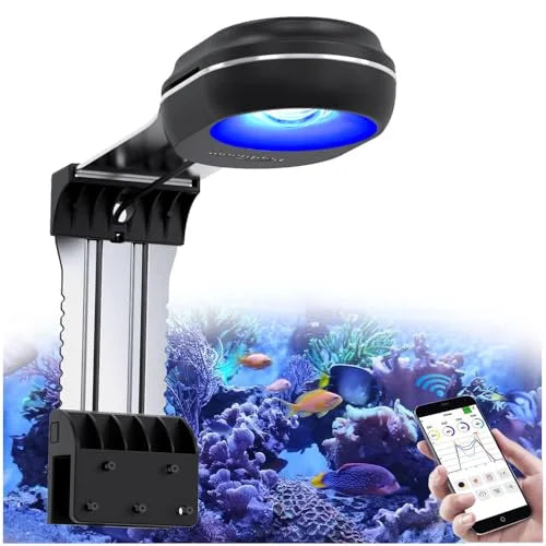 PopBloom WiFi Nano Aquarium LED Light 60W, Professional Aquarium Light Full Spectrum for Reef Coral SPS/LPS Saltwater Tank