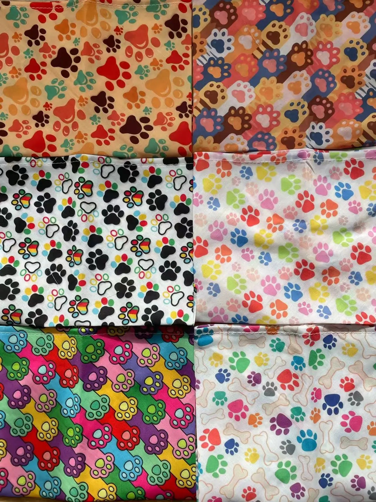 60pcs/lot Spring Summer Paw Print Patterns Dog Puppy Pet Cat Bandana Scarf Handkercheifs Pet Grooming Supplies Accessories  LY99