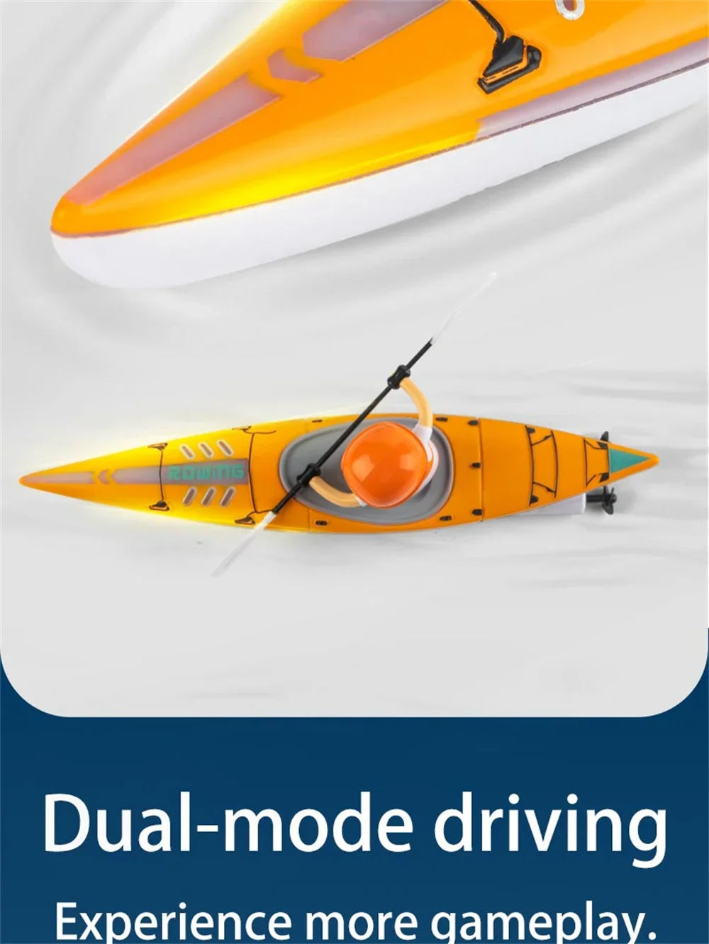Rc Boat Remote Control Paddling Kayak with Light Kids Toys Racing Radio-Control Ship Children Gift Electric Model Water Toys