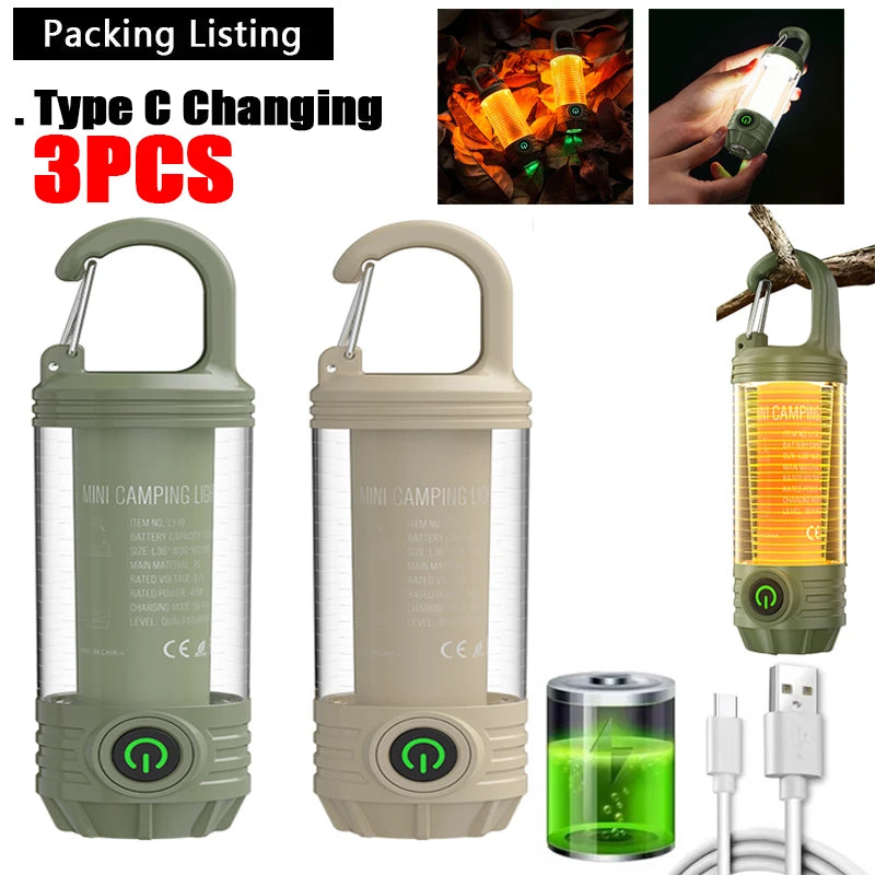 Powerful Handheld Flashlight USB Charging Portable Pocket Flashlight 6 Modes Outdoor Emergency Light 1200mAh for Outdoor Hiking