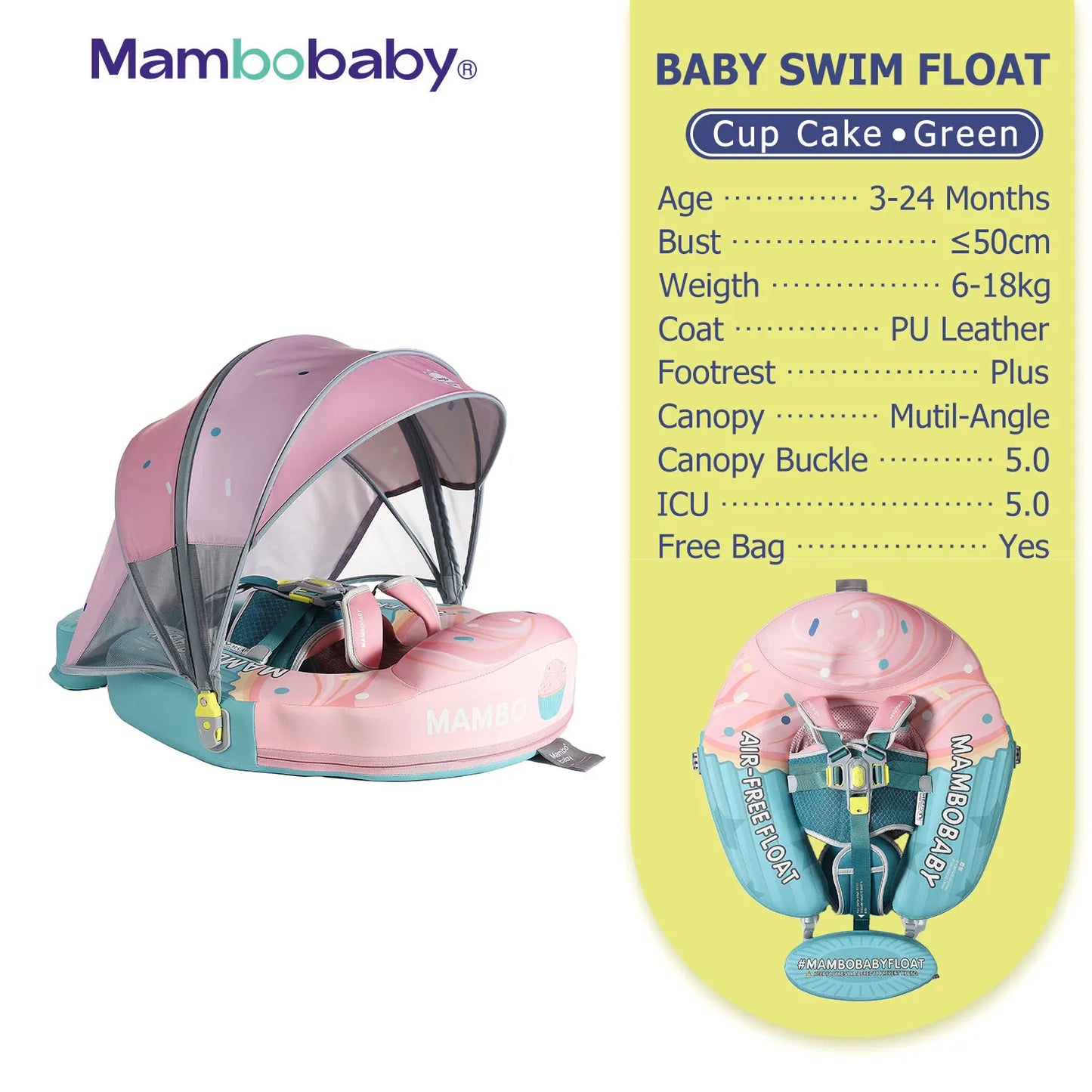 Mambobaby Baby Pool Float Vip 5 Dropshipping Blackproof Pool Mat For Infant Non-Inflatable Natation Buoy With Parasol Beach Toys