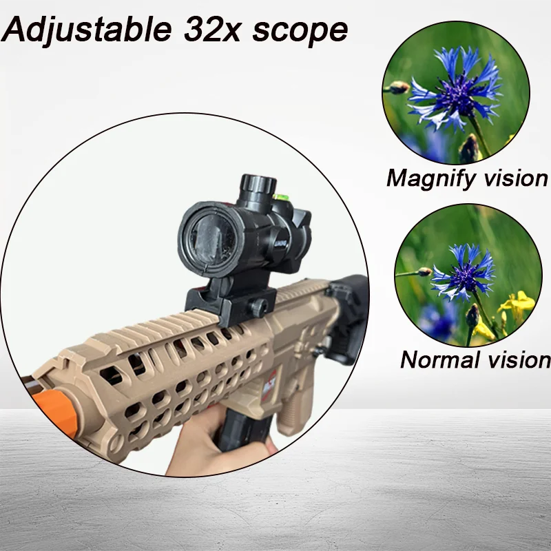 Toy gun with long-lasting rechargeable battery - USB charging, plastic rifle design, suitable for indoor and outdoor team games,