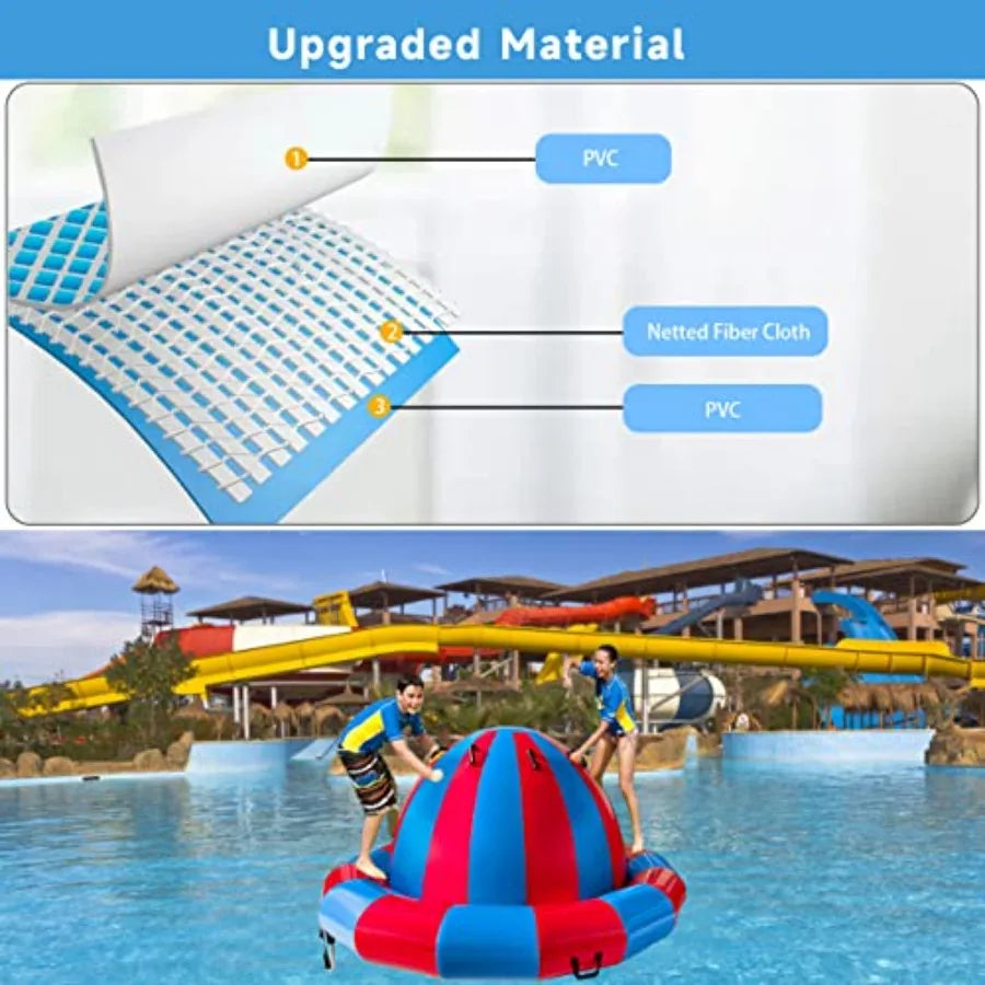 8.2FT Inflatable Dome Rocker Bouncer for and Adults Seesaw Bounce Ball with 8 Handles Water Disco Boat for Lake and Pool Heavy