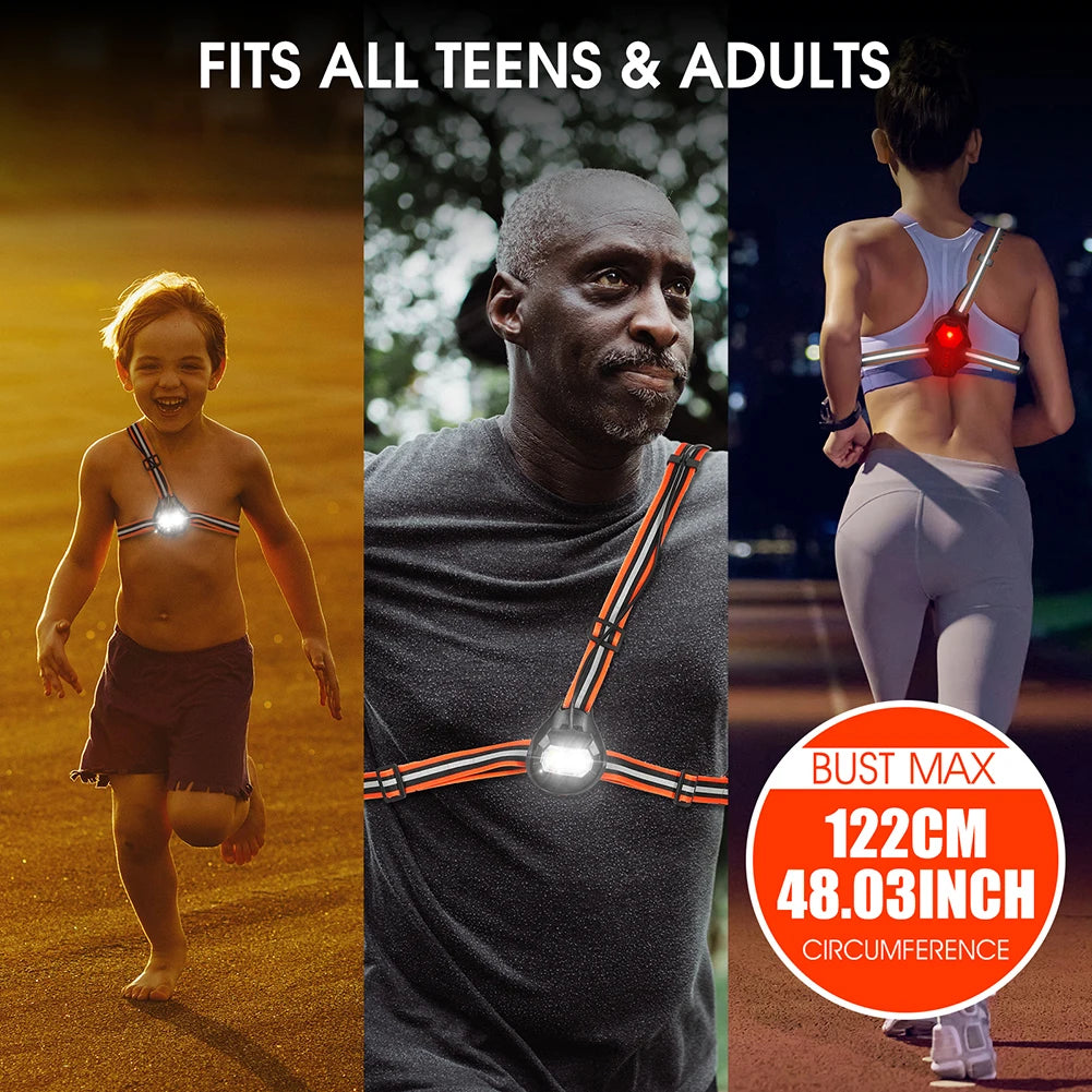 WEST BIKING Portable Sport Running Chest Lamp 3 Gear for Cycling Fishing Hiking Camping Multifunctional Night Running Flashlight