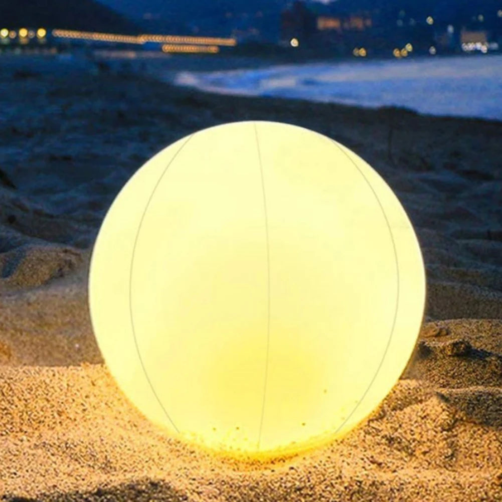 40CM Floating Pool Light with 16 Color Inflatable Pool Beach Ball LED Garden Balloon Waterproof Outdoor Swimming Pool Light Ball