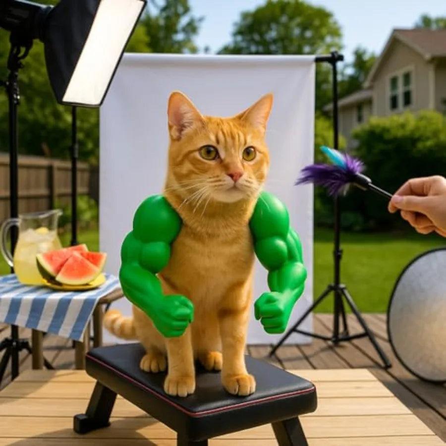 2 Pack Cat Kitten Clothes Costume Pet Halloween Mcle Arms Costumes Outfits for Cats Mcular Biceps Apparel