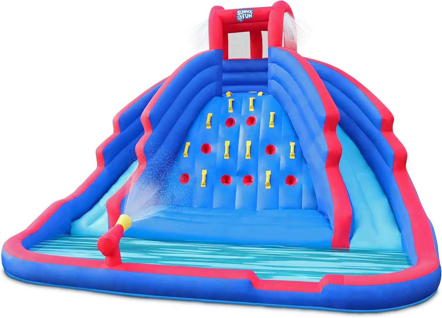Ultra Climber Inflatable Water Slide Park – Heavy-Duty for Outdoor Fun - Climbing Wall, Two Slides & Splash Pool – Easy to Set U