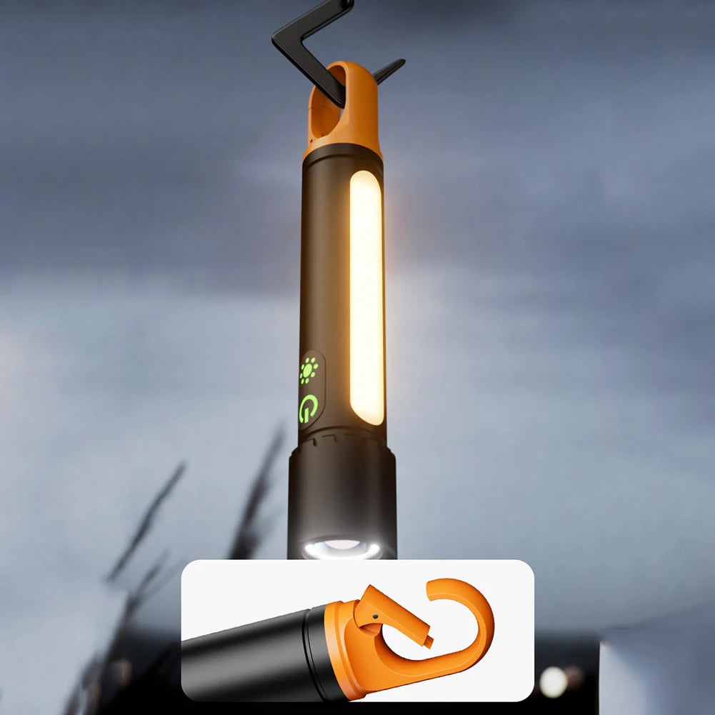 10W LED Camping Powerful Flashlight with Side Lights Strong Light Flashlight USB Charging Power Bank for Outdoor Hiking Fishing