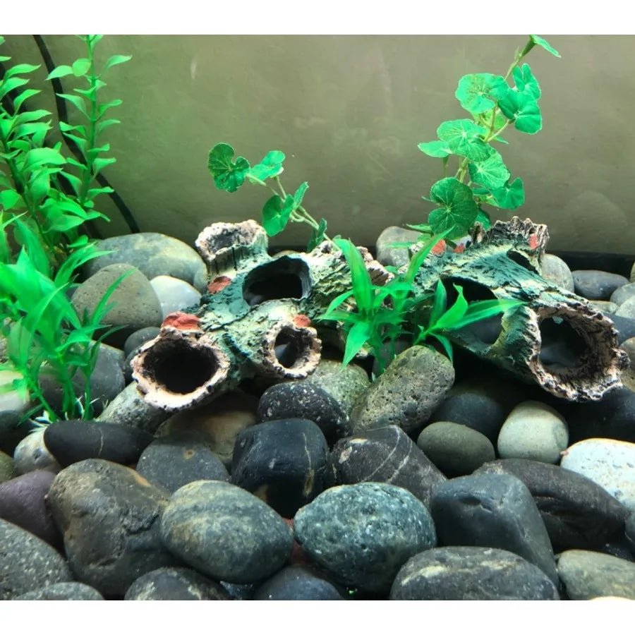3 PCS Decaying Trunk Betta Fish Orment Driftwood Resin Crafts for Aquarium Decoration Fish Tank Wood With Holes Caves