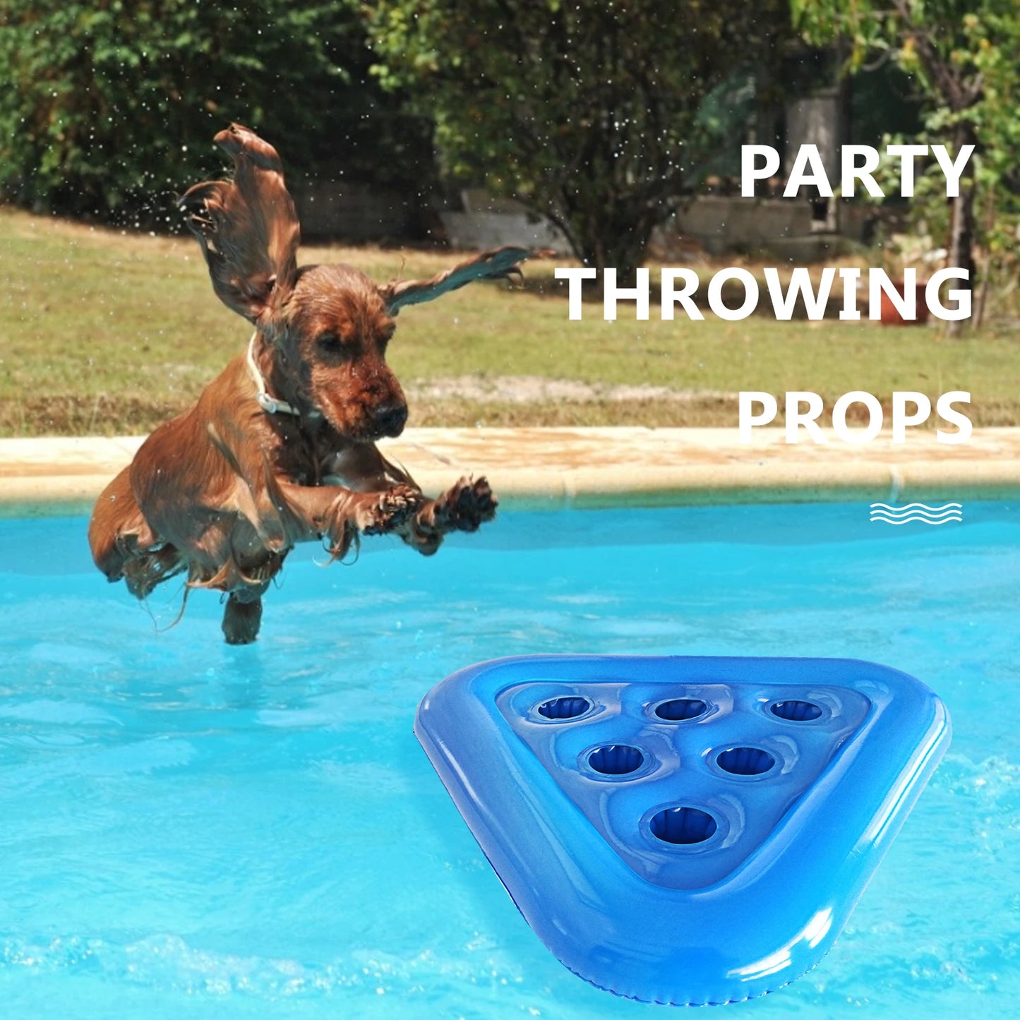 55cm Triangle Swimming Pool Float Beer Table Drinking Cooler Summer Inflatable Coaster Table Beer Tray Pool Party Cup Holder