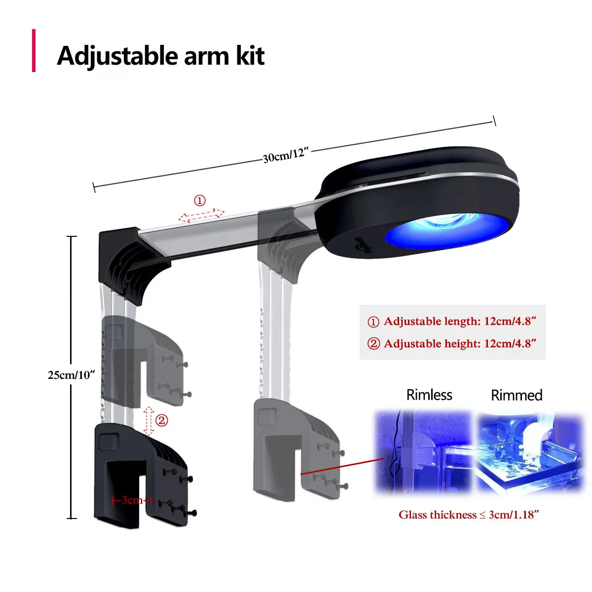PopBloom WiFi Nano Aquarium LED Light 60W, Professional Aquarium Light Full Spectrum for Reef Coral SPS/LPS Saltwater Tank