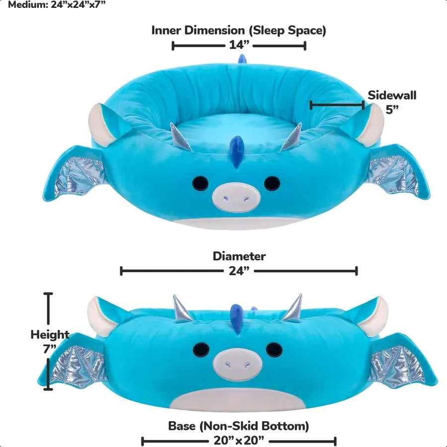 Original 24Inch Tatiana The Dragon Pet Bed MediumSized Ultrasoft Official Plush Pet Bed for Dogs and Cats