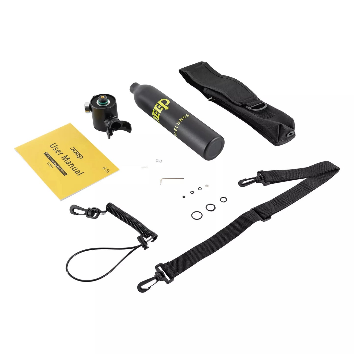 0.5L new scuba mini oxygen cylinder, portable diving oxygen tank, suitable for snorkeling/scuba diving instruction