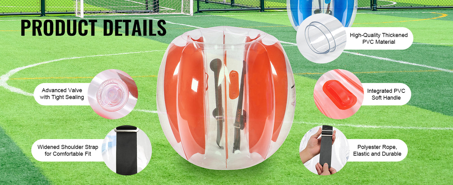 SucceBuy 2-Pack 2/3FT Inflatable Bumper Balls Body Sumo Zorb Balls for Kids & Teens Durable PVC Human Hamster Bubble Balls