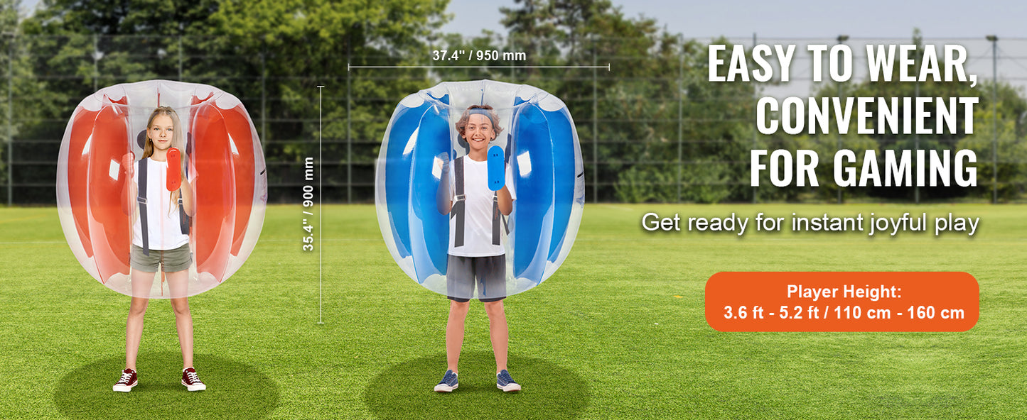 SucceBuy 2-Pack 2/3FT Inflatable Bumper Balls Body Sumo Zorb Balls for Kids & Teens Durable PVC Human Hamster Bubble Balls